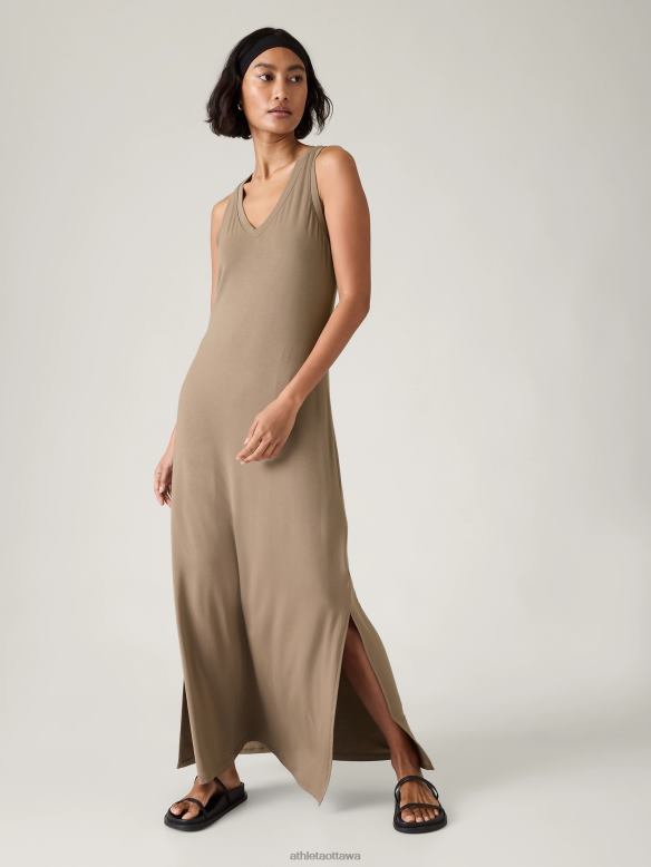 Athleta Santorini Maxi Dress Women Pyrite Clothing VHFL2766