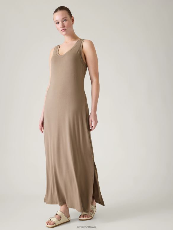 Athleta Santorini Maxi Dress Women Pyrite Clothing VHFL2766