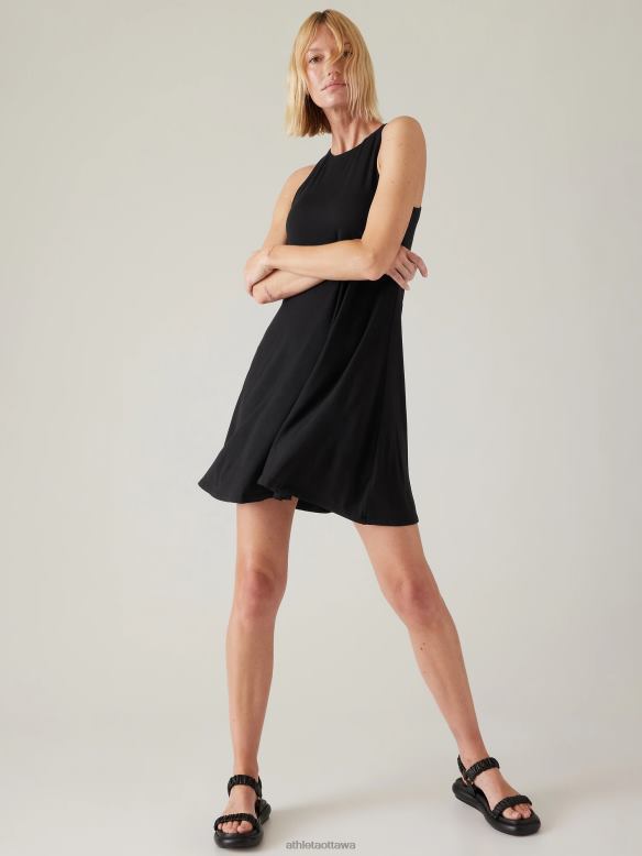 Athleta Santorini Thera Dress Women Black Clothing VHFL2751