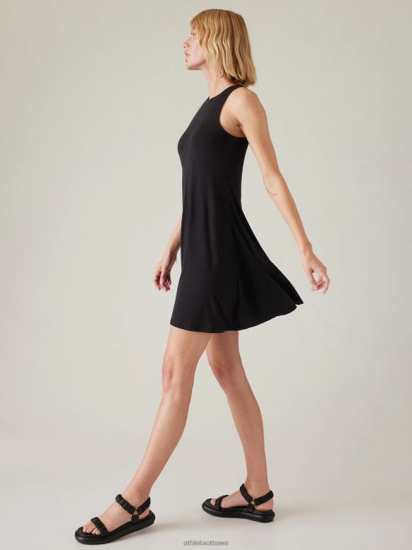 Athleta Santorini Thera Dress Women Black Clothing VHFL2751