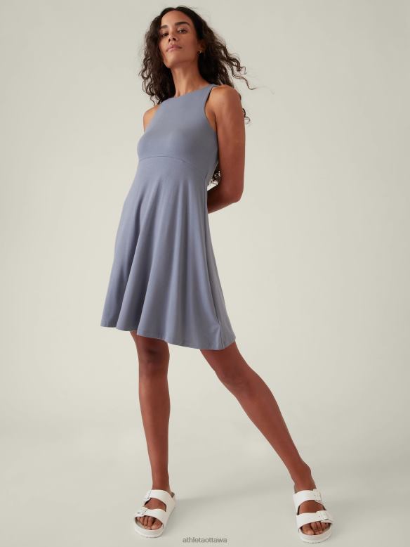 Athleta Santorini Thera Dress Women Coastline Blue Clothing VHFL2784