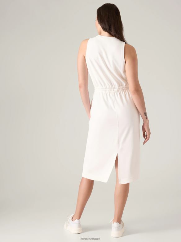 Athleta Seasoft Midi Dress Women Magnolia White Clothing VHFL2771