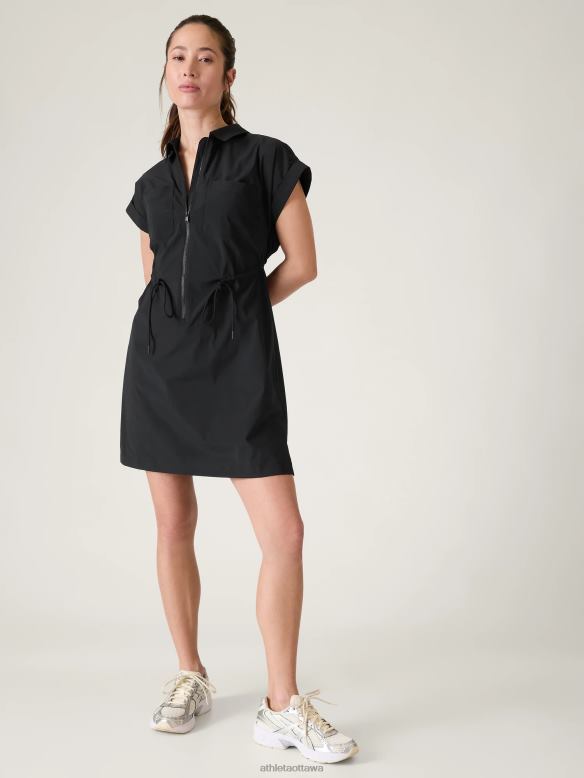 Athleta Topspin Dress Women Black Clothing VHFL2761