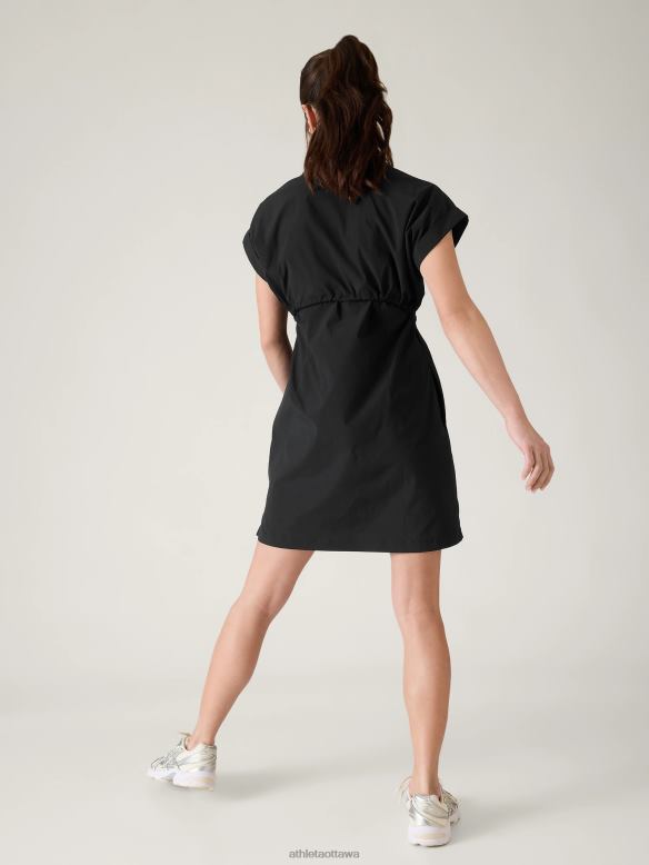 Athleta Topspin Dress Women Black Clothing VHFL2761