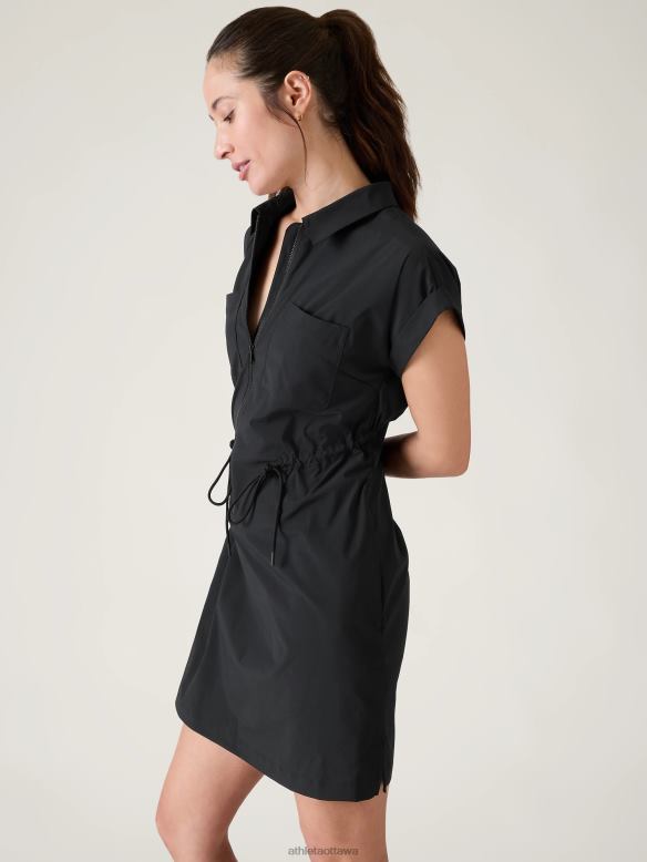 Athleta Topspin Dress Women Black Clothing VHFL2761