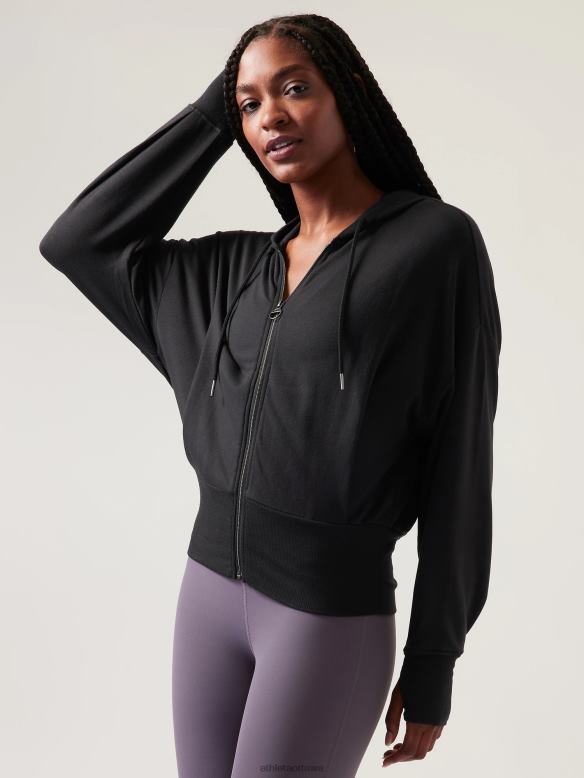 Athleta Balance Sweatshirt Women Black Clothing VHFL2297