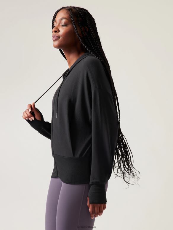 Athleta Balance Sweatshirt Women Black Clothing VHFL2297