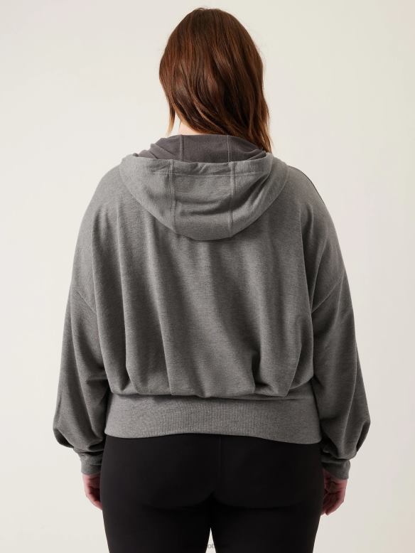 Athleta Balance Sweatshirt Women Medium Grey Heather Clothing VHFL2389