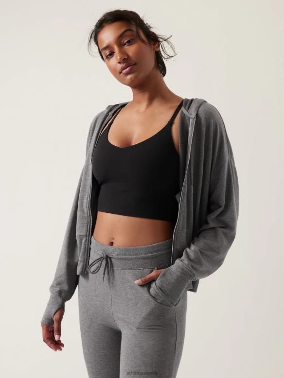 Athleta Balance Sweatshirt Women Medium Grey Heather Clothing VHFL2389