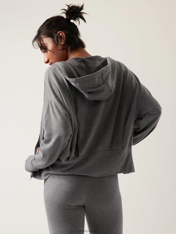 Athleta Balance Sweatshirt Women Medium Grey Heather Clothing VHFL2389