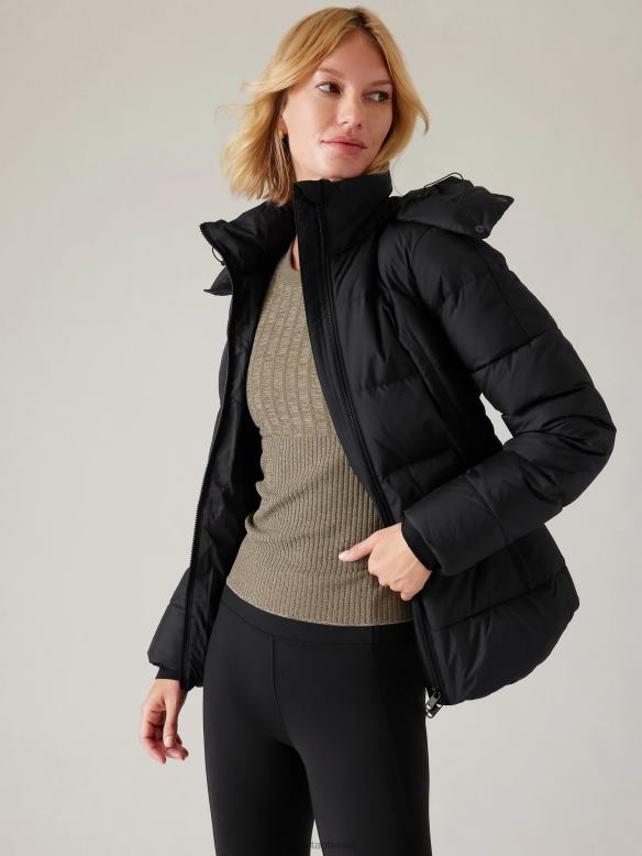 Athleta Downtown Puffer Jacket Women Black Clothing VHFL2559