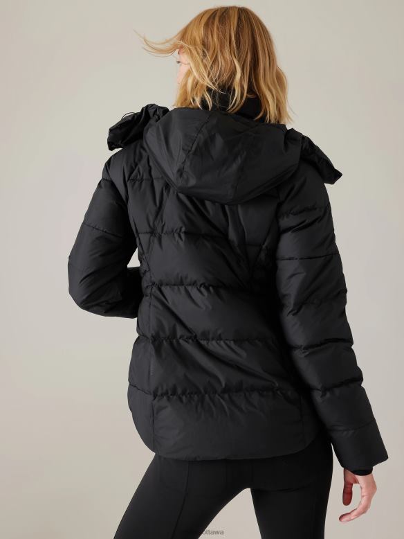 Athleta Downtown Puffer Jacket Women Black Clothing VHFL2559