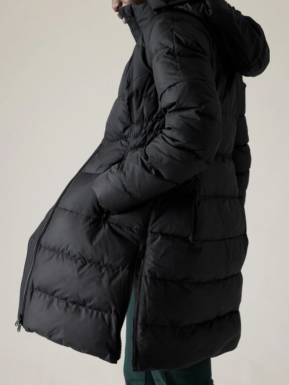 Athleta Downtown Puffer Parka Women Black Clothing VHFL2580