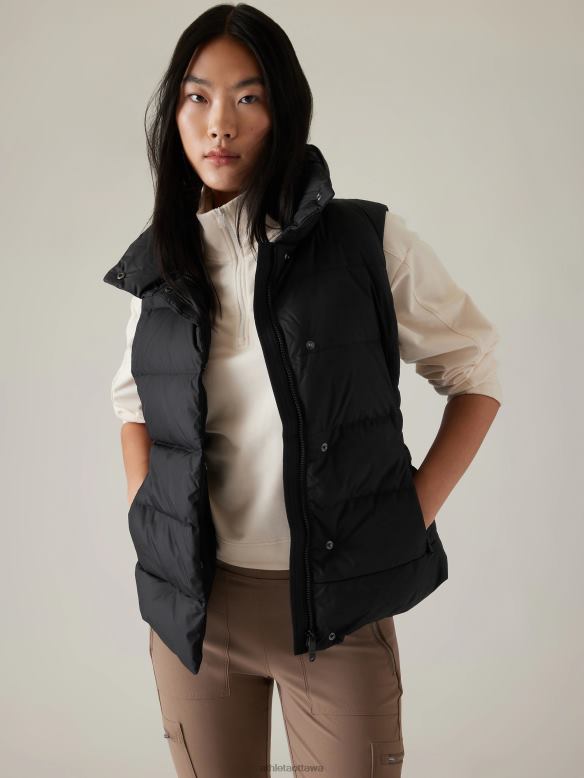 Athleta Downtown Puffer Vest Women Black Clothing VHFL2583