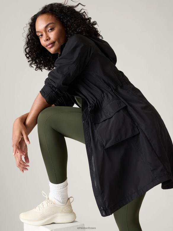 Athleta Everyday Anorak Women Black Clothing VHFL2571