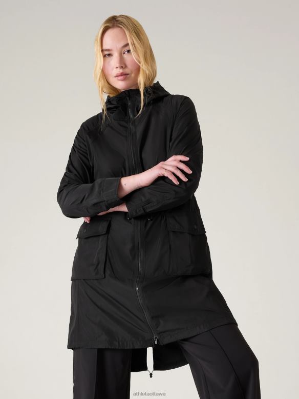 Athleta Everyday Anorak Women Black Clothing VHFL2571