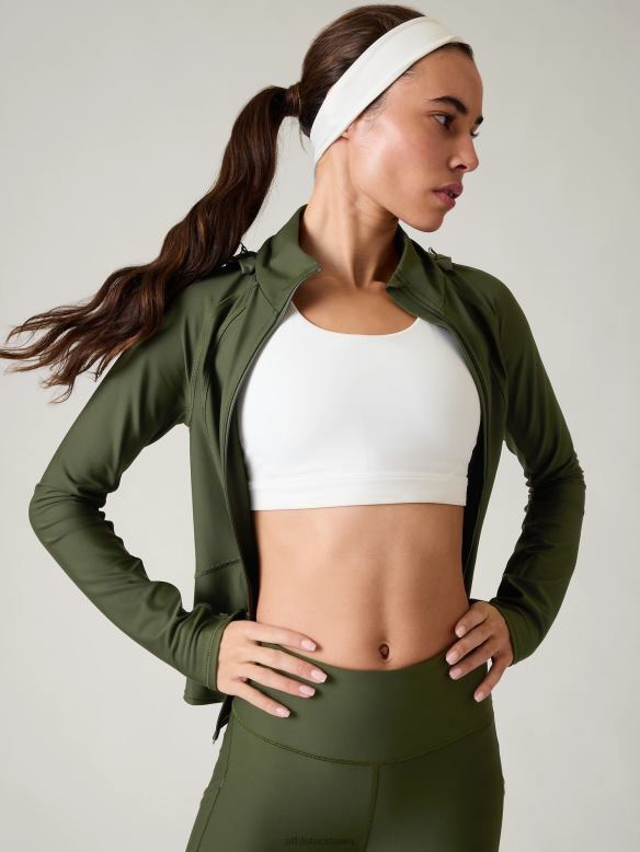 Athleta Interval Jacket Women Aspen Olive Clothing VHFL2329