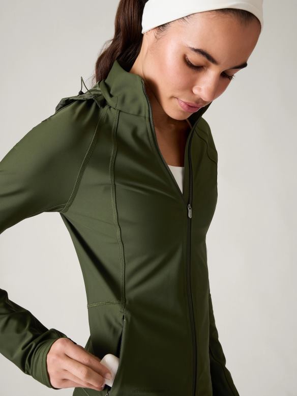 Athleta Interval Jacket Women Aspen Olive Clothing VHFL2329