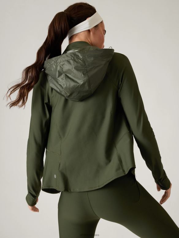 Athleta Interval Jacket Women Aspen Olive Clothing VHFL2329