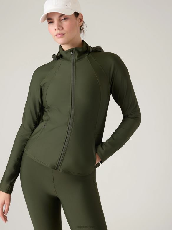 Athleta Interval Jacket Women Aspen Olive Clothing VHFL2329