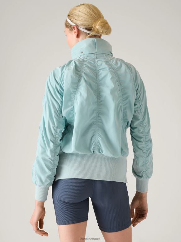 Athleta Jetset Bomber Women Dawn Blue Clothing VHFL2577