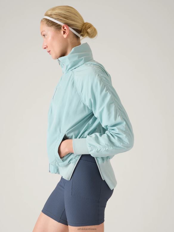 Athleta Jetset Bomber Women Dawn Blue Clothing VHFL2577