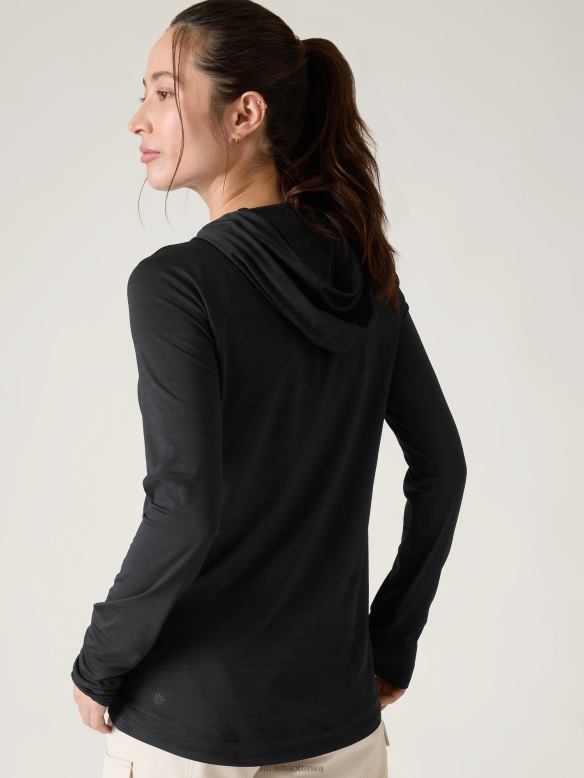 Athleta Pacifica Illume UPF Relaxed Jacket Women Black Clothing VHFL2551