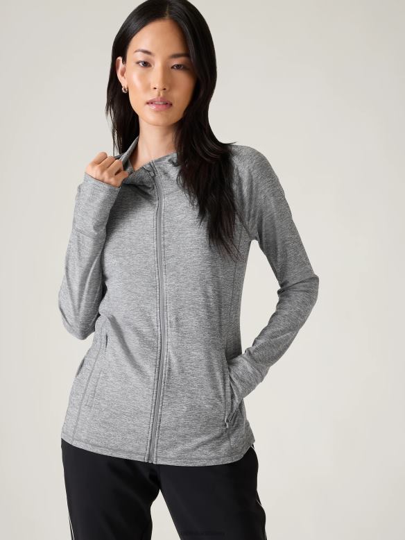 Athleta Pacifica Illume UPF Relaxed Jacket Women Grey Heather Clothing VHFL2555