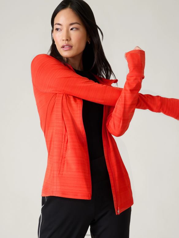 Athleta Pacifica Illume UPF Relaxed Jacket Women Poppy Clothing VHFL2572