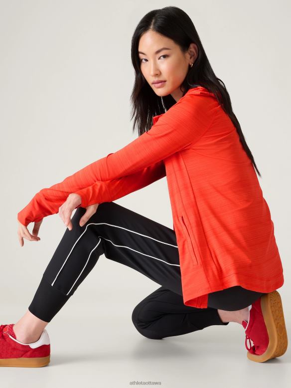 Athleta Pacifica Illume UPF Relaxed Jacket Women Poppy Clothing VHFL2572