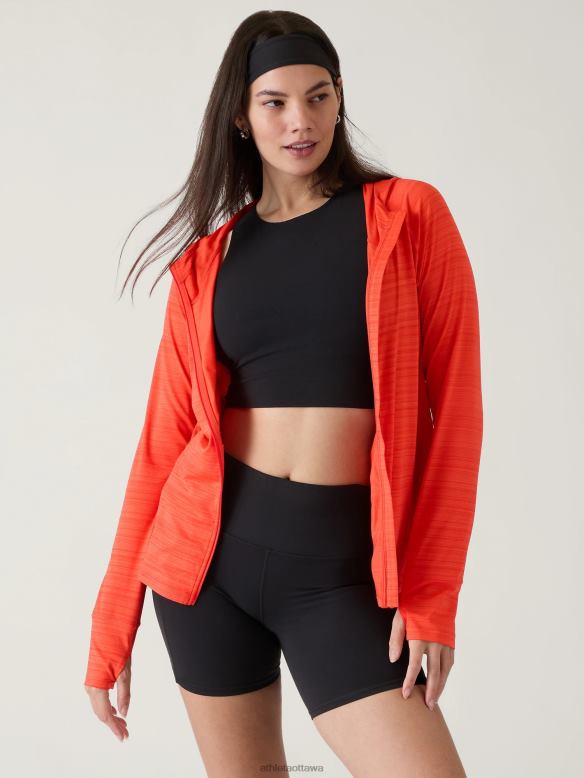 Athleta Pacifica Illume UPF Relaxed Jacket Women Poppy Clothing VHFL2572