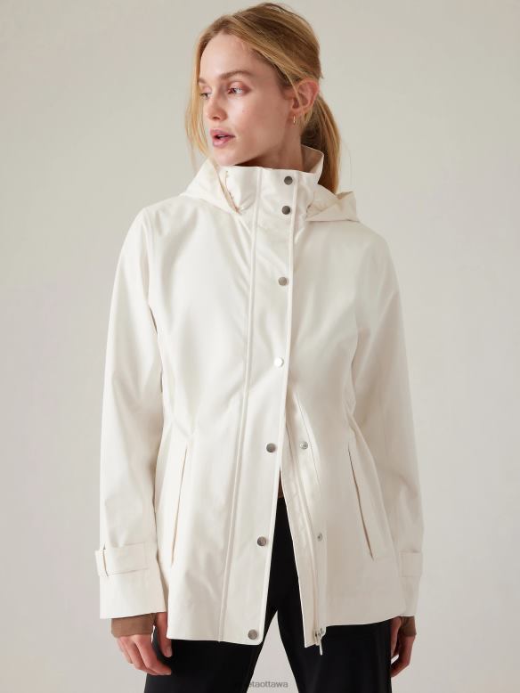 Athleta RainOut Sutro Trench Women Magnolia White Clothing VHFL2558