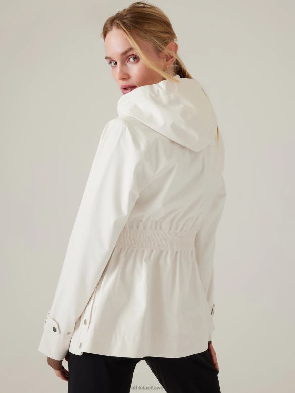 Athleta RainOut Sutro Trench Women Magnolia White Clothing VHFL2558