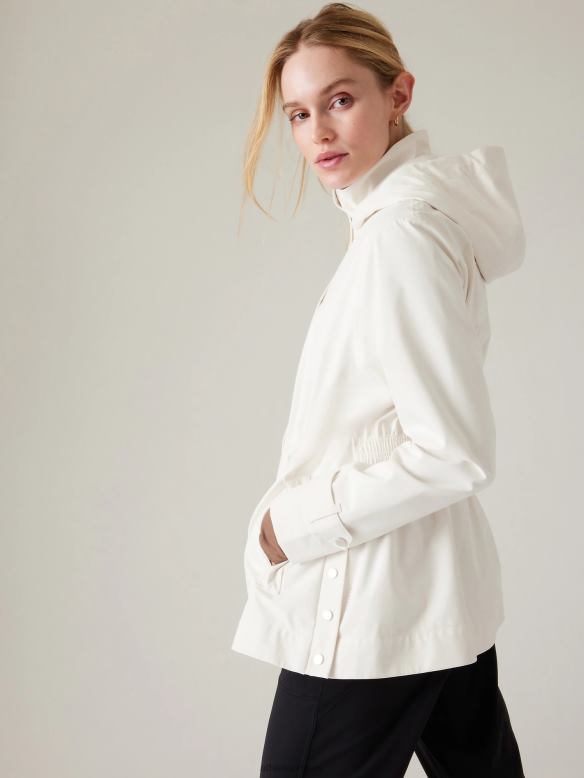 Athleta RainOut Sutro Trench Women Magnolia White Clothing VHFL2558