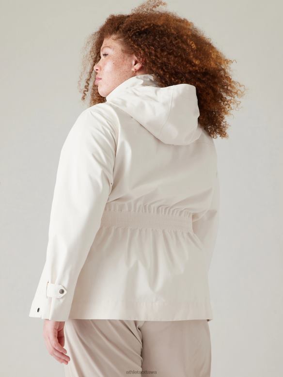 Athleta RainOut Sutro Trench Women Magnolia White Clothing VHFL2558