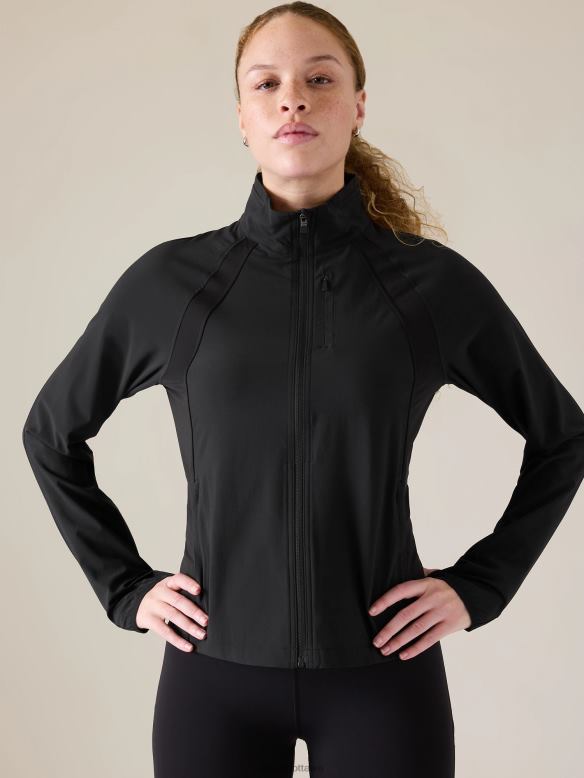 Athleta Run With It Jacket Women Black Clothing VHFL2560