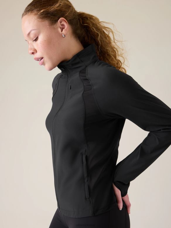 Athleta Run With It Jacket Women Black Clothing VHFL2560