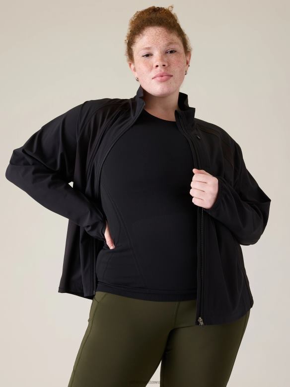 Athleta Run With It Jacket Women Black Clothing VHFL2560