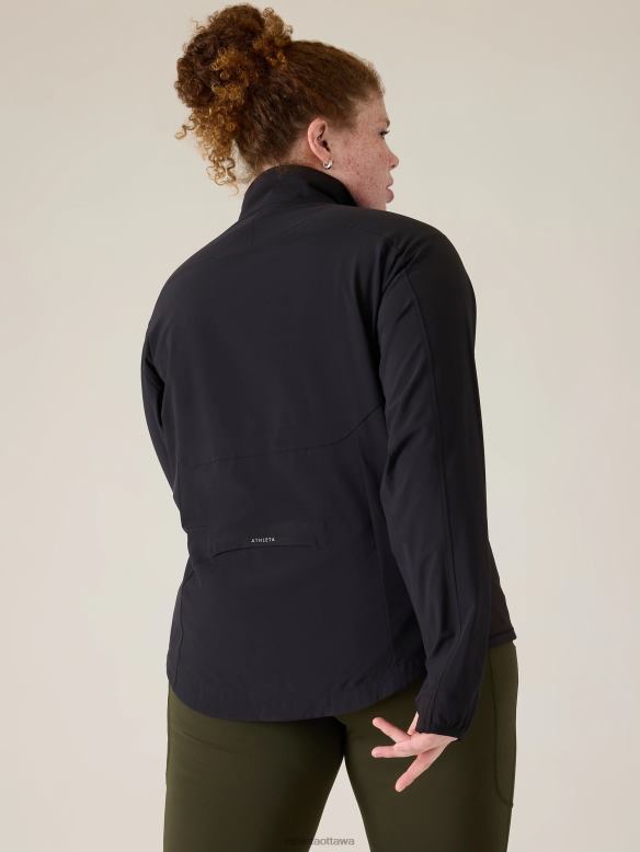 Athleta Run With It Jacket Women Black Clothing VHFL2560