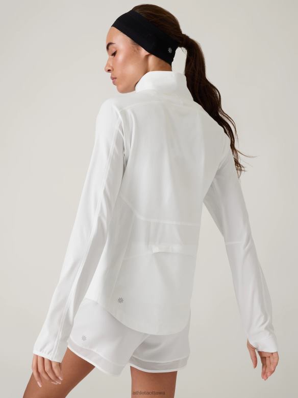 Athleta Run With It Jacket Women Bright White Clothing VHFL2556