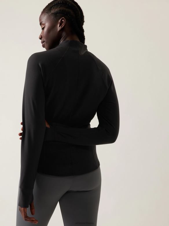 Athleta Salutation Jacket Women Black Clothing VHFL2553