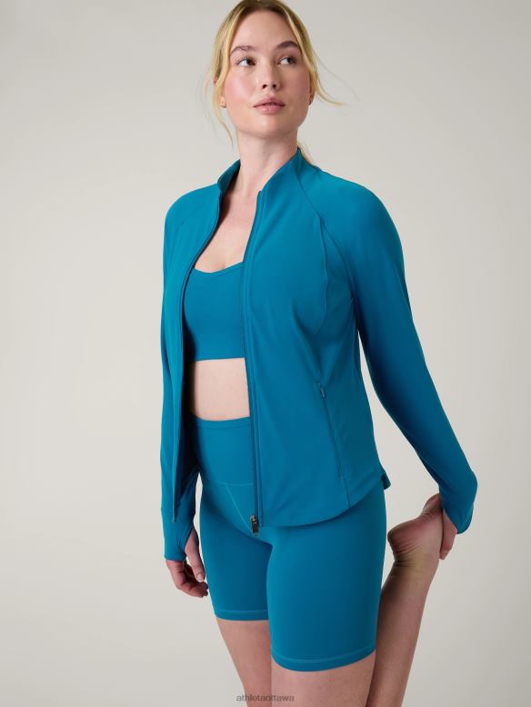 Athleta Salutation Jacket Women Dark Lapis Blue Clothing VHFL2547