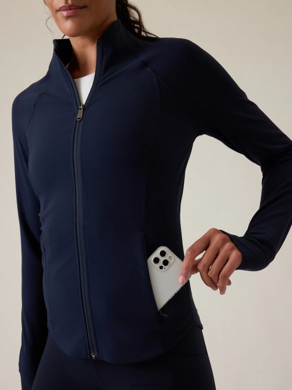 Athleta Salutation Jacket Women Navy Clothing VHFL2402