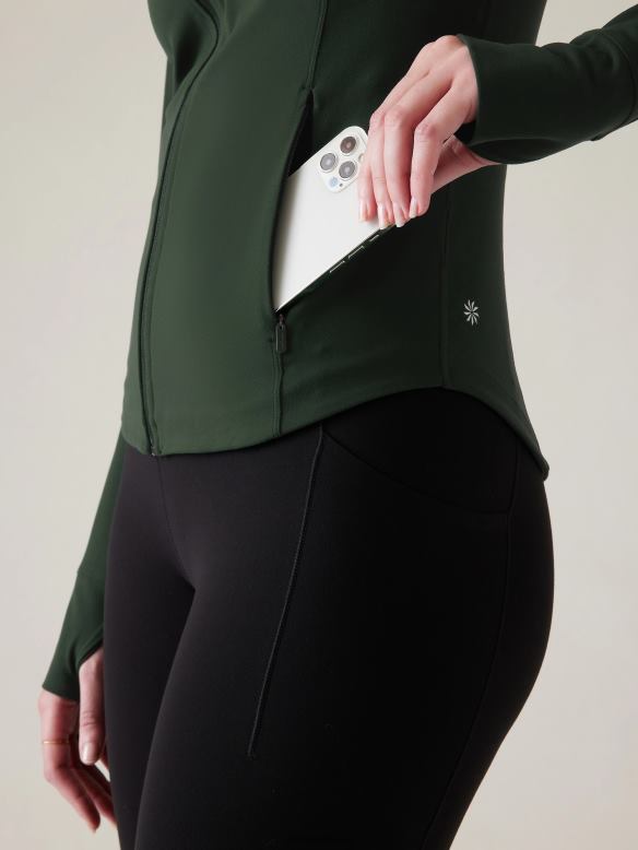 Athleta Salutation Jacket Women Seaweed Snack Clothing VHFL2331