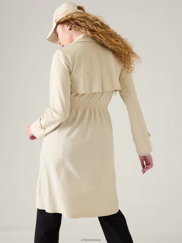 Athleta Stellar Trench Women Calcite Beige Clothing VHFL2587