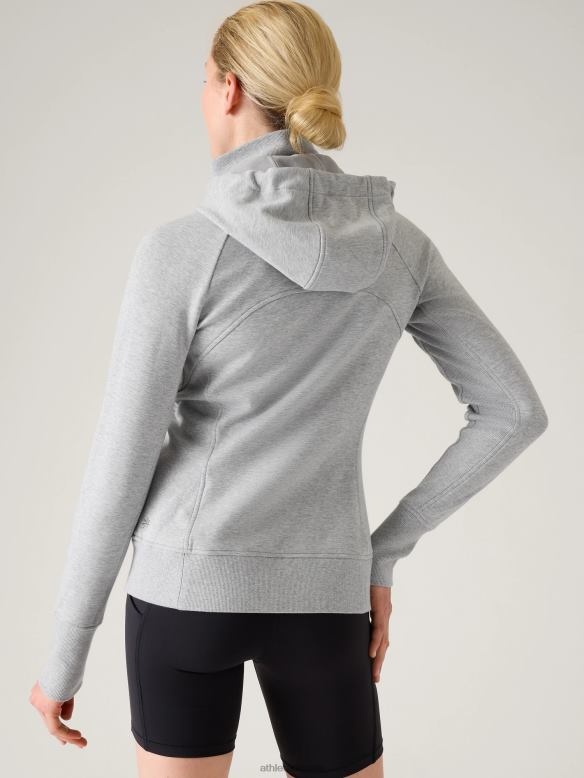 Athleta Triumph Hoodie Women Grey Heather Clothing VHFL2567