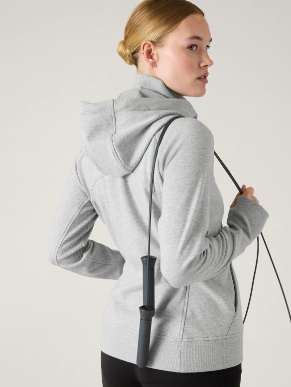 Athleta Triumph Hoodie Women Grey Heather Clothing VHFL2567