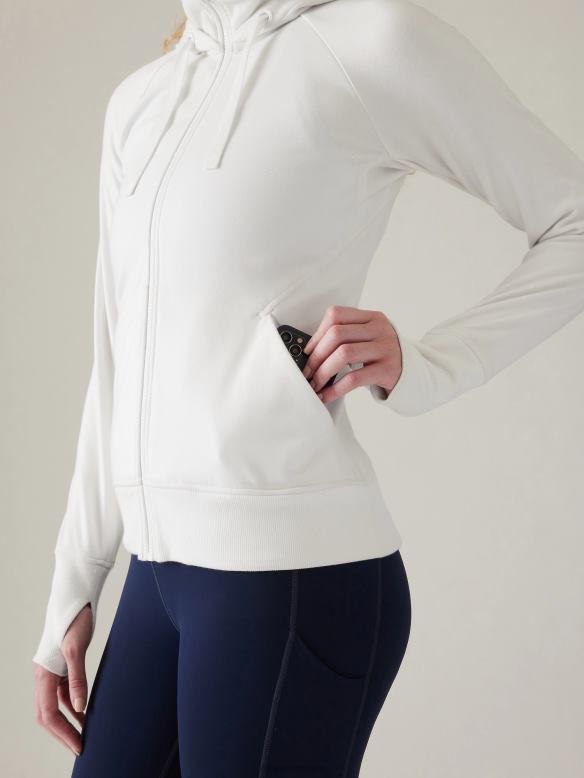 Athleta Triumph Hoodie Women White Clothing VHFL2438