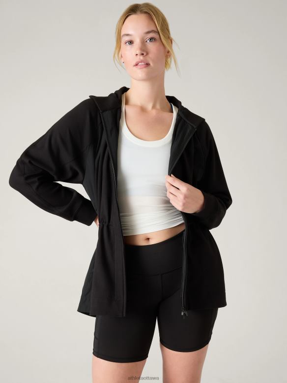 Athleta Triumph Hybrid Jacket Women Black Clothing VHFL2363