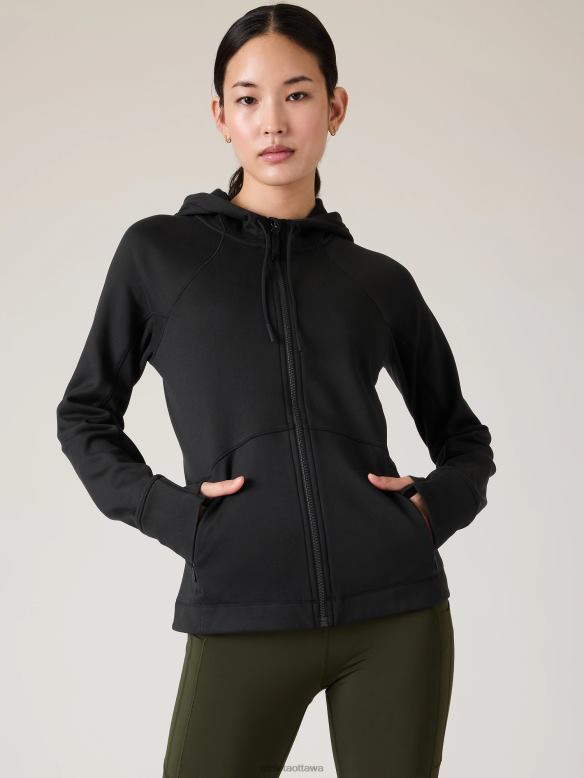 Athleta Unstoppable Full Zip Women Black Clothing VHFL2370